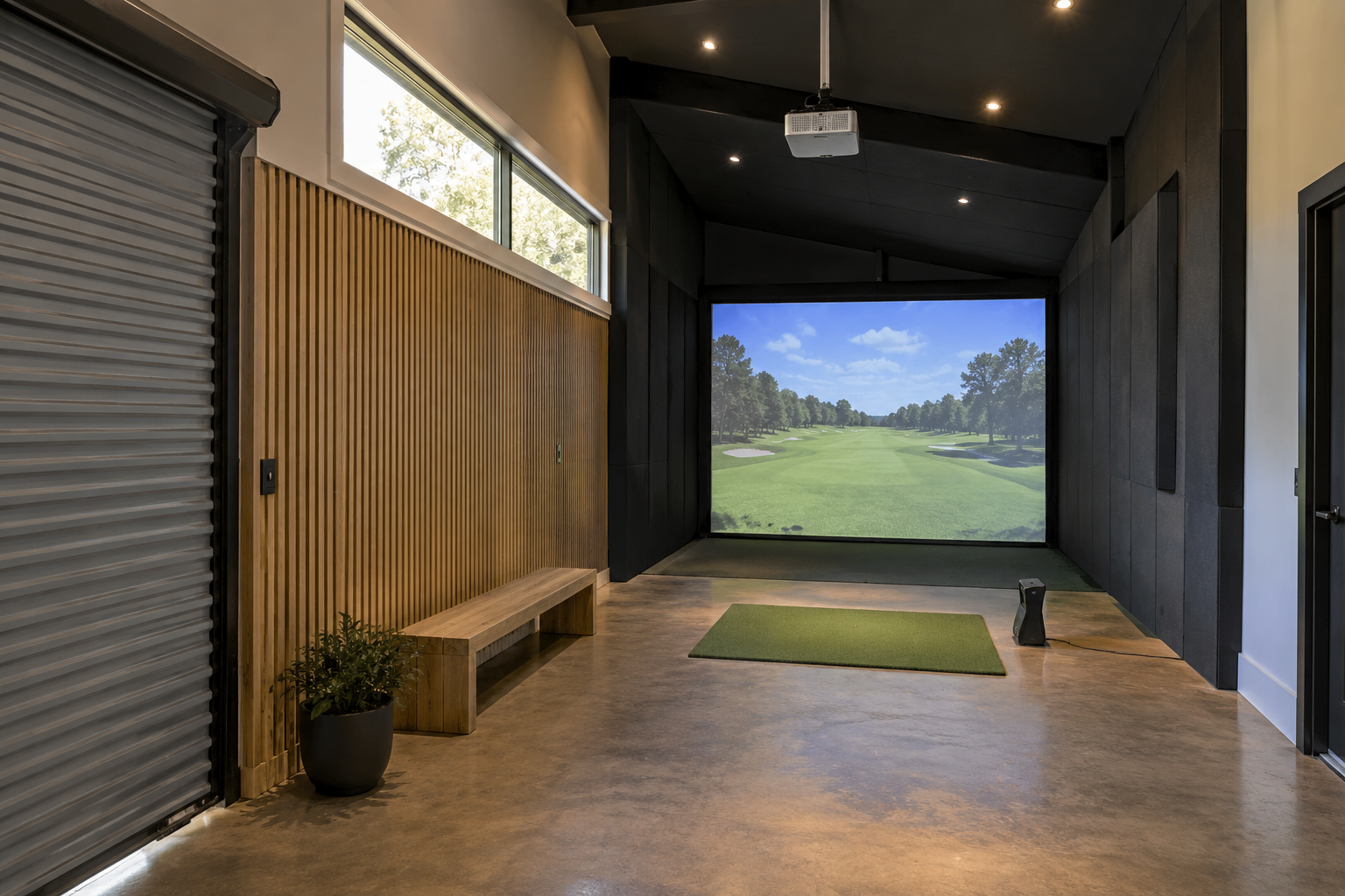 Golf Simulator Room garage conversion example